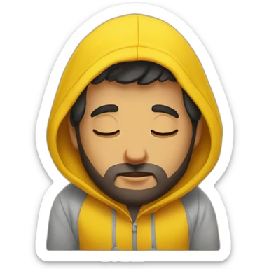 Armenian men  with yellow hoodie sleeping sticker