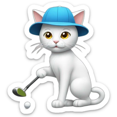 Golfing cat sticker