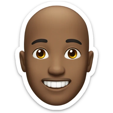 create ligh skin , bald, black man, smling, show teeths sticker