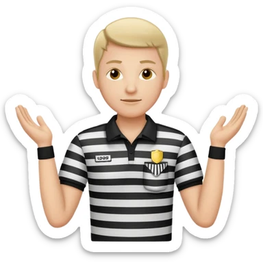 referee with crossed arms up sticker