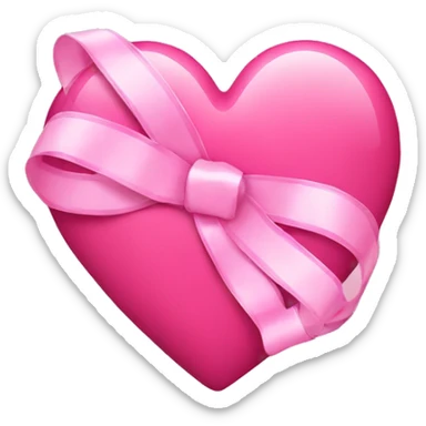 Pink heart with ribbon  sticker