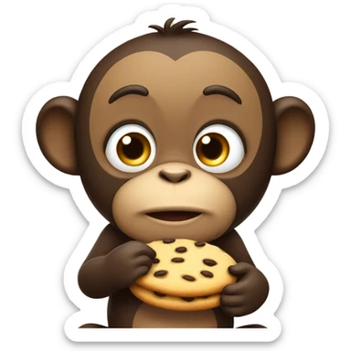 Big fat monkey eating a cookie sticker