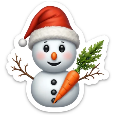 Snowman with Santa hat sticker