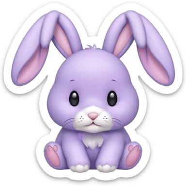 Lavender bunny with floppy ears  sticker