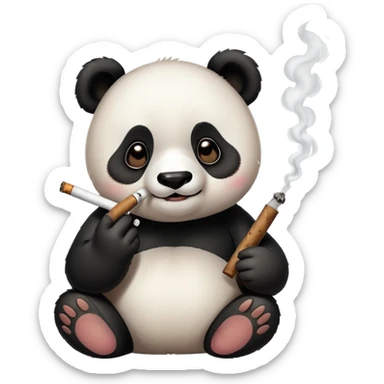 cute panda smoking a joint sticker