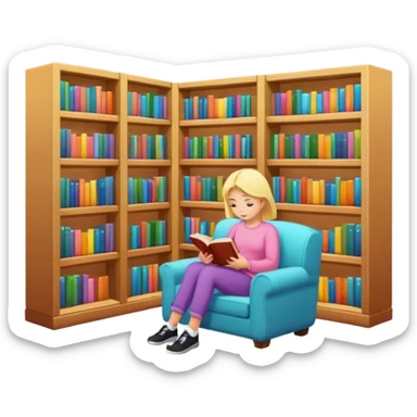 aestetic library y2k style sticker