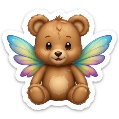 teddy bear with fairy wings sticker