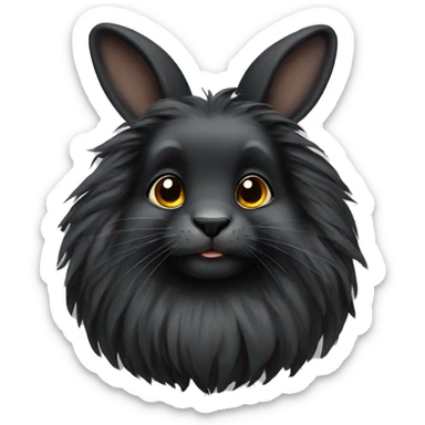 black lionhead rabbit  sticker