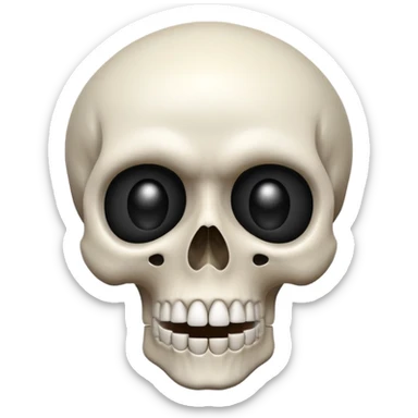 Skull emoji combined with shocked face sticker