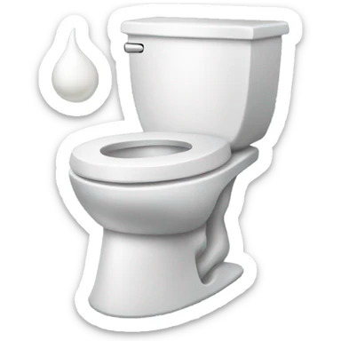 White toilet with a head and neck protruding from the opening in the bowl sticker