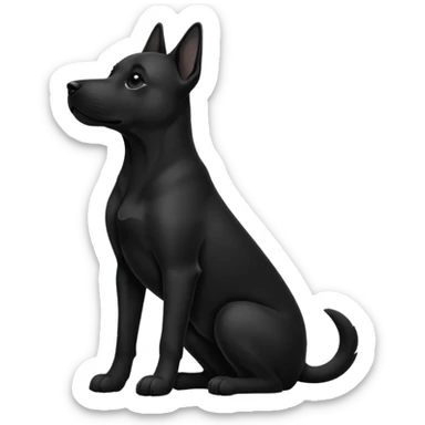 dog silhouette sitting with a raised paw sticker