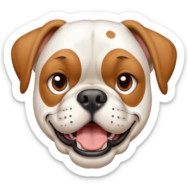 white boxer dog winking sticker