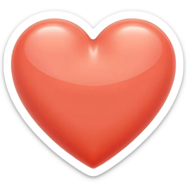 coral colored heart  sticker