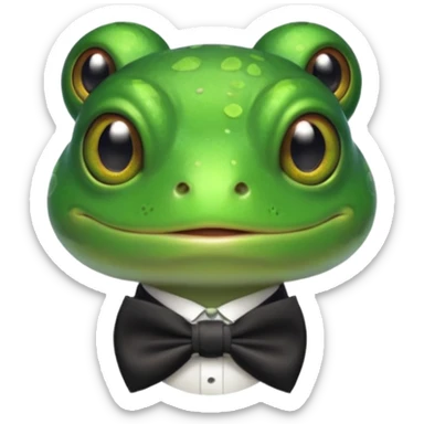 frog wearing bowtie sticker