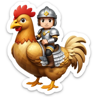 Minecraft chicken jockey sticker