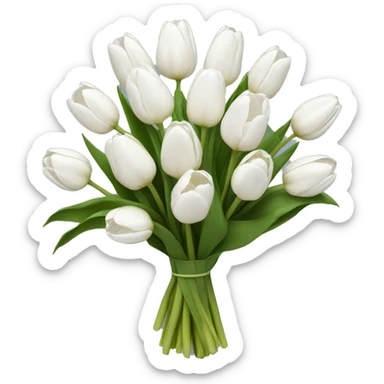 white tulip bouquet  sticker