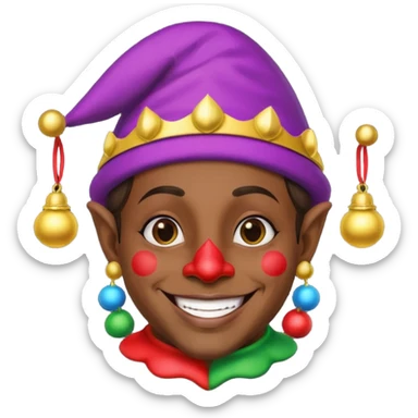Dark brown skin jester  sticker