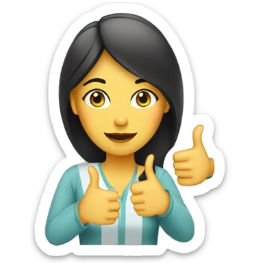A PAKISTANI WOMAN WITH THUMBS UP AND STARS IN HER EYES sticker