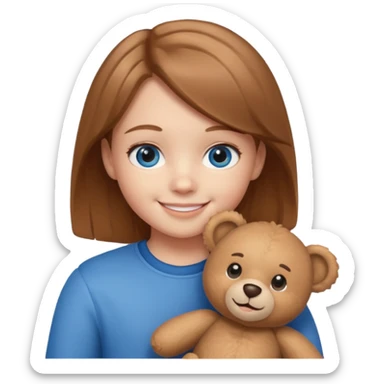 kids with teddy bear sticker