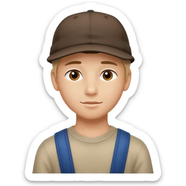 handsome boy wearing the cap backside only neck  sticker