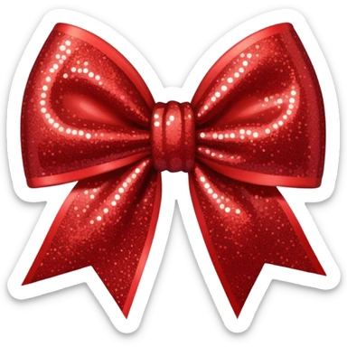 red glitter bow sticker