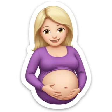 heavily pregnant woman with extra large belly sticker