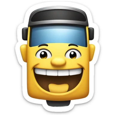 Smiley drives bus sticker