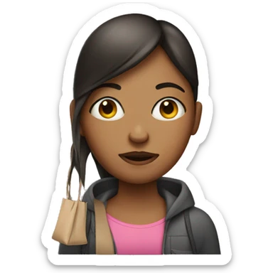 the girl with bags under her eyes sticker