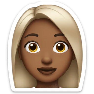 The girl with blush sticker