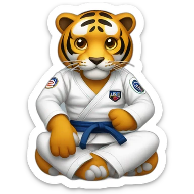 BJJ seated guard  Tiger  sticker