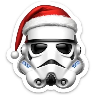 storm trooper helmet santa sticker