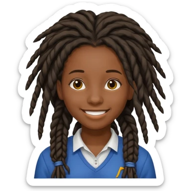 American female black dreds highschool student sticker