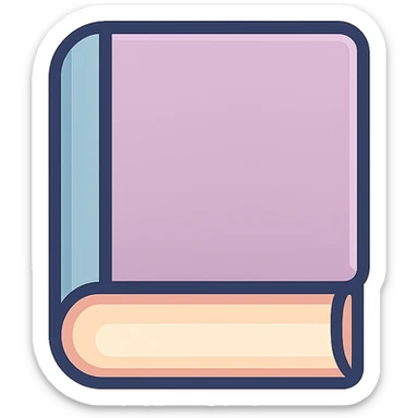 closed book, icon-color-outlined style, detailed shadows and highlights, thin clean contours, soft rounded shapes, pastel palette #98B5BC, #B5B3C1, #C9A3C9, #E4C0CA, #F7DCD1, #F7C0AA, modern Japanese pop art and sticker aesthetic, soft lighting, transparent background sticker