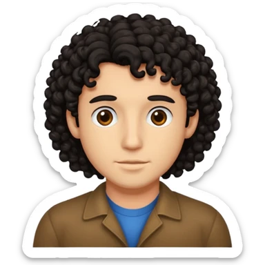 Zumbi com cabelo cacheado preto masculino  sticker