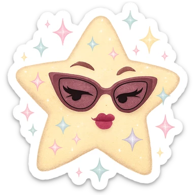 tiny star with a pastel sparkle, glamorous and stylish, no background sticker