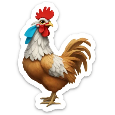 chicken with the color of Türkiye flag sticker