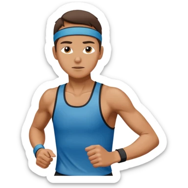 runner with seatband sticker