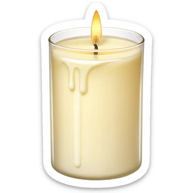 Soft vanilla long glass candle sticker