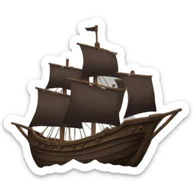 Ancient dark brown ship sticker