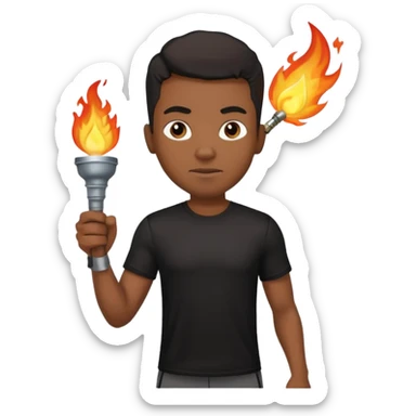 black tshirt black man The torchbearer sticker