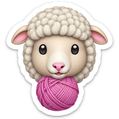 Sheep knitting yarn ball  sticker