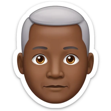 Nam, 60 tuổi, đầu đinh, da đen, mặt tròn sticker