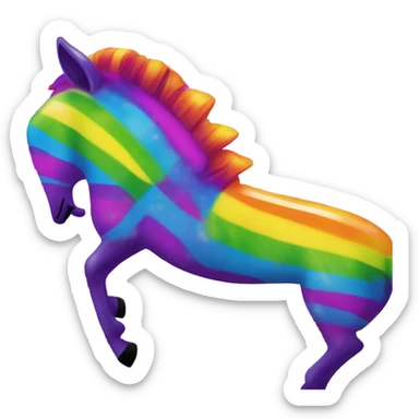 Lisa frank rainbow zebra with glitter purple stripes sticker