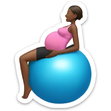 Pregnant woman on yoga ball sticker