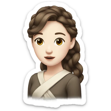 wonyoung, brown hair, pale skin, hair tied up and elegant vibes sticker