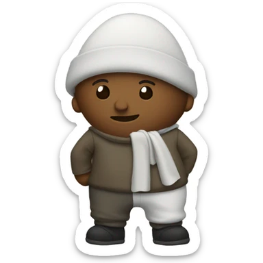 Pilgrim emoji wearing sweatpants giving hugs sticker