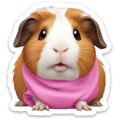 Guinea pig wearing pink sticker