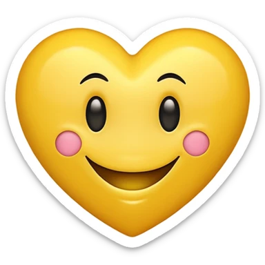 yellow heart with a smiley face sticker