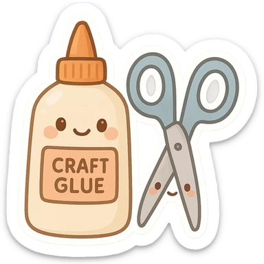 craft glue and scissors sticker