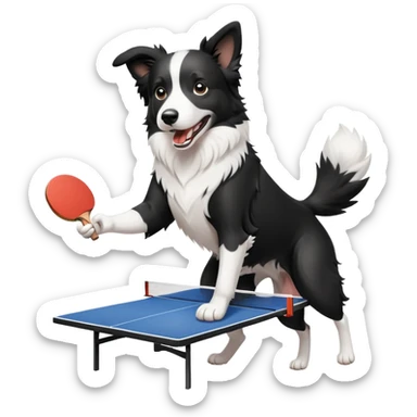 Border Collie Dog playing Ping Pong sticker
